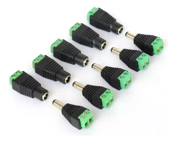 Conector Dc Jack Borneras Cctv Pack 100 Hembras + 100 Machos