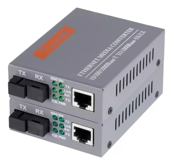 Convertidor De Medios De Fibra Óptica 1000gb Sc 20km 1par